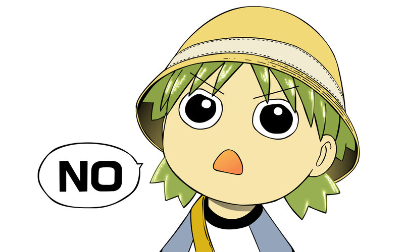 Anime Character Saying No — Yellow