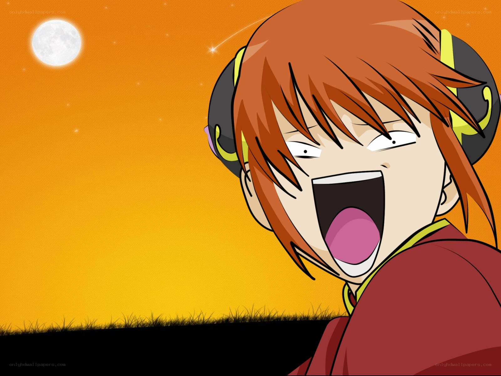 anime character screaming at night
