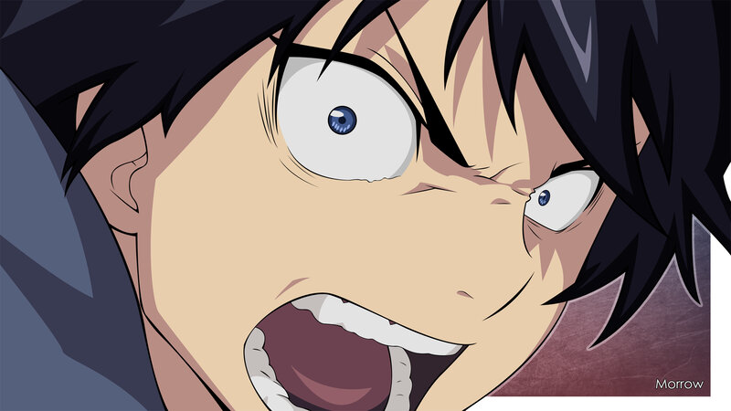 Anime Character Screaming — Black, Dramatic, Eyes