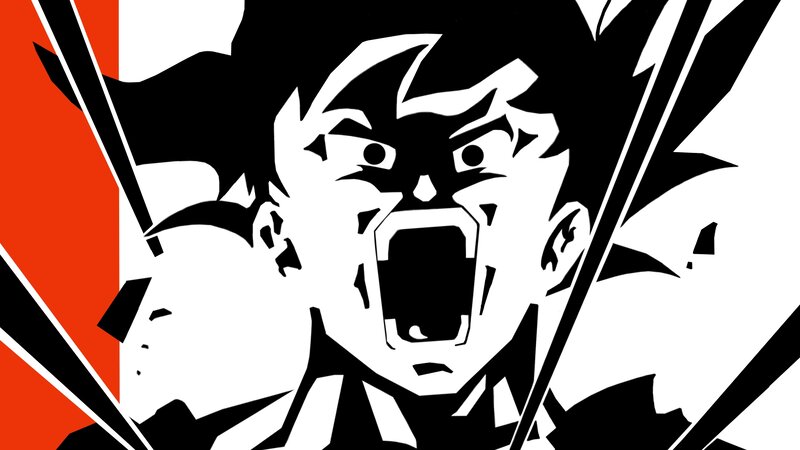 Anime Character Screaming — Black, Dramatic, Intense