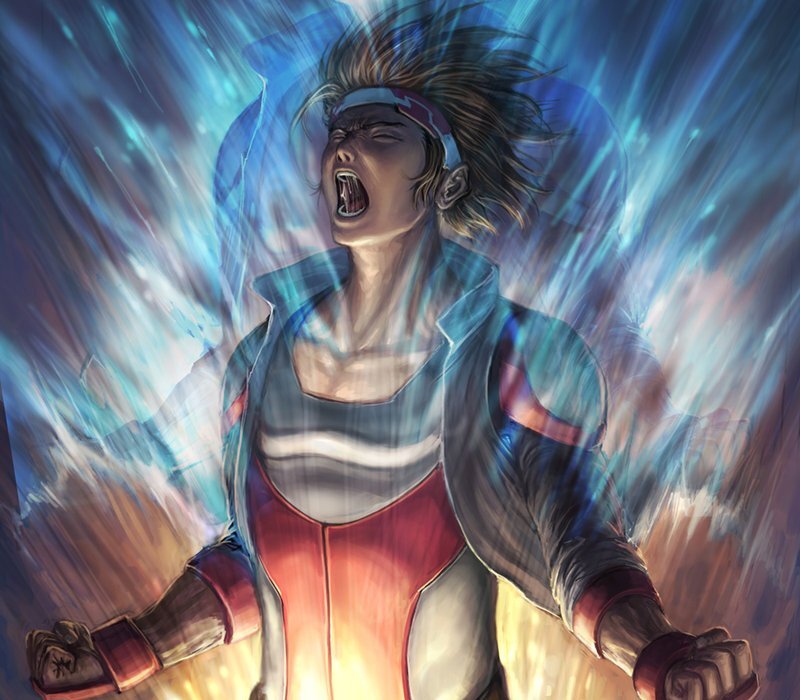 Anime Character Screaming — Blue, Dramatic, Manga