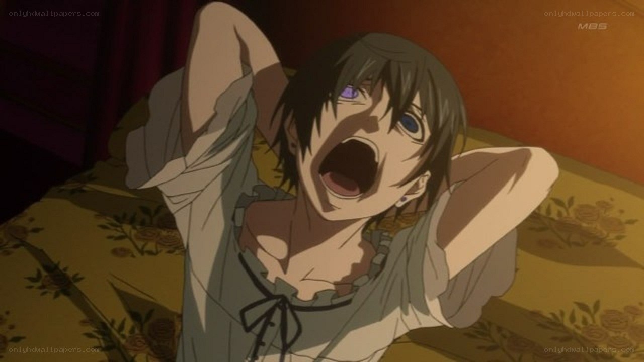 anime character screaming in bed