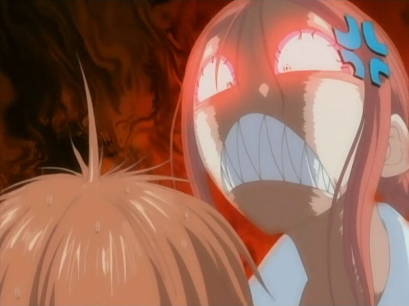 Anime Character Screaming — Red, Dramatic, Hair