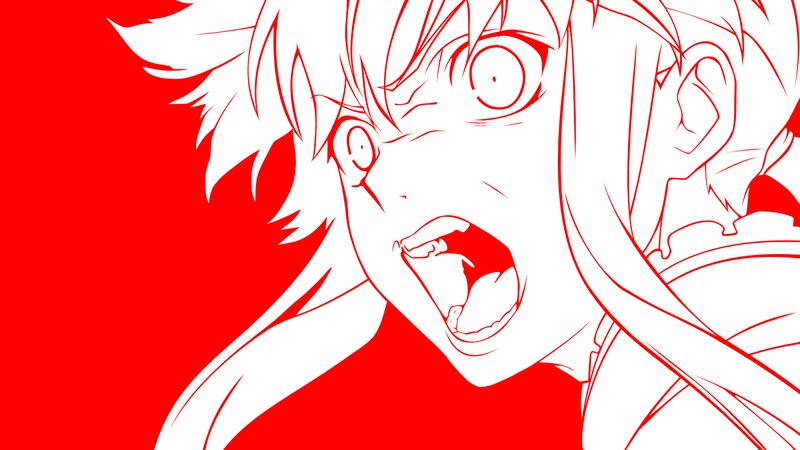 Anime Character Screaming — Red, Dramatic, Manga