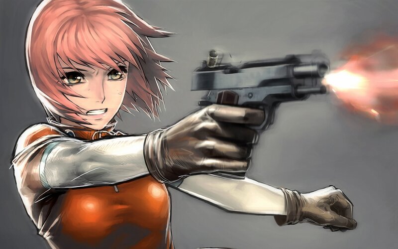 Anime Character Shooting Gun — Orange