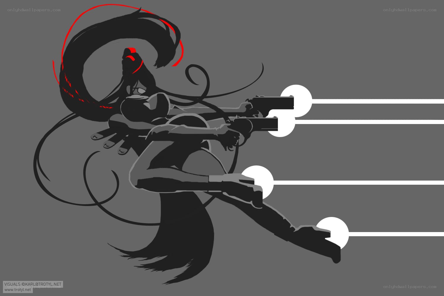 anime character shooting guns