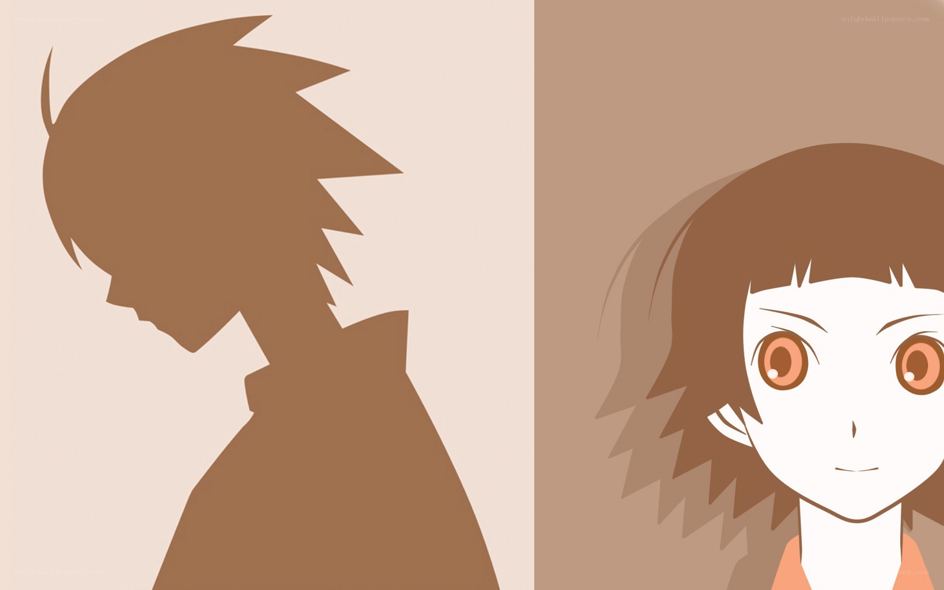 anime character silhouette and face