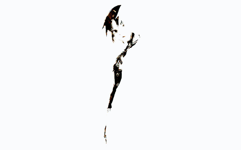 Anime Character Silhouette — Black, Dramatic, Spiky Hair