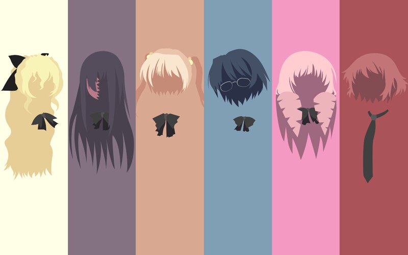 Anime Character Silhouettes — Pink