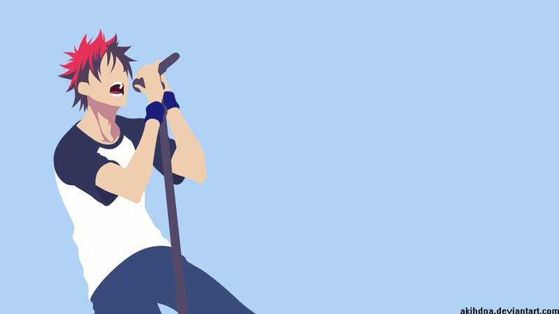 Anime Character Singing — Blue, Energetic, Digital Art