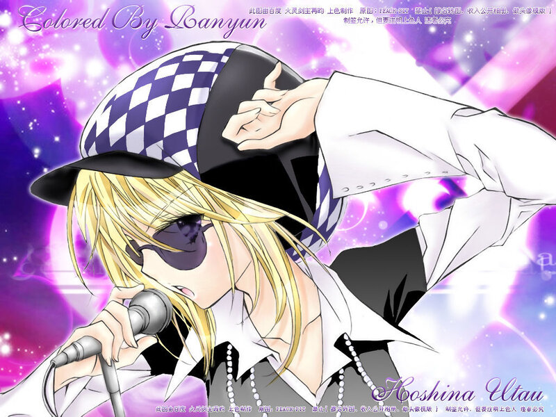 Anime character singing into microphone