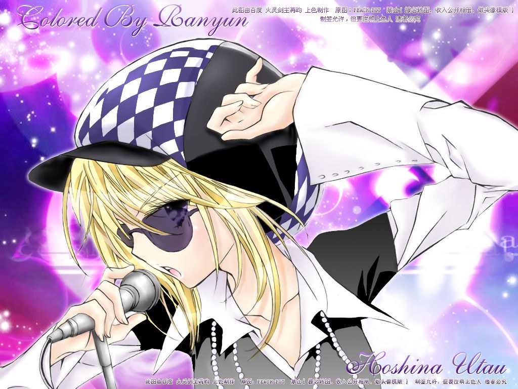 Anime character singing into microphone