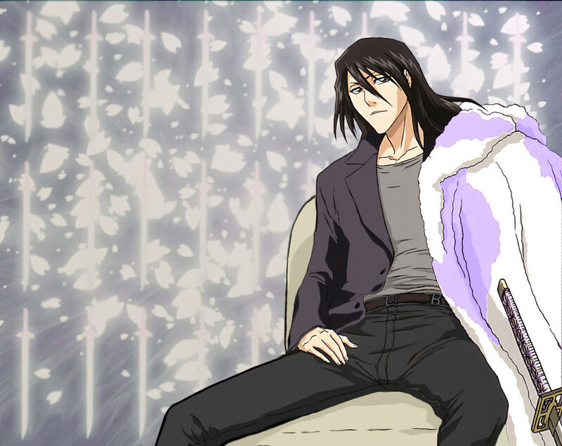 Anime Character Sitting — Black, Dramatic