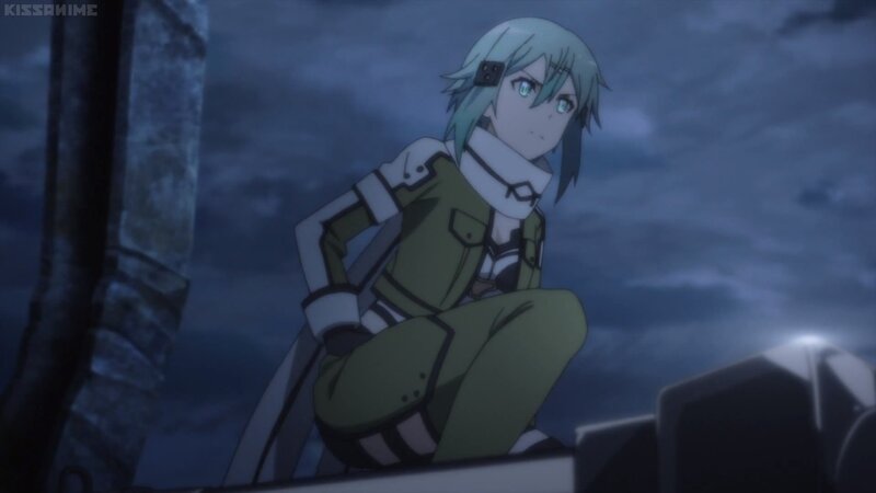 Anime Character Sitting — Blue, Dramatic, Night