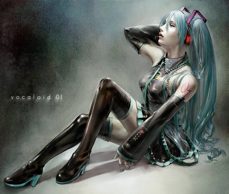 Anime Character Sitting — Blue, Dramatic
