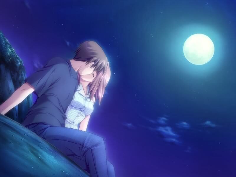 Anime Character Sitting — Blue