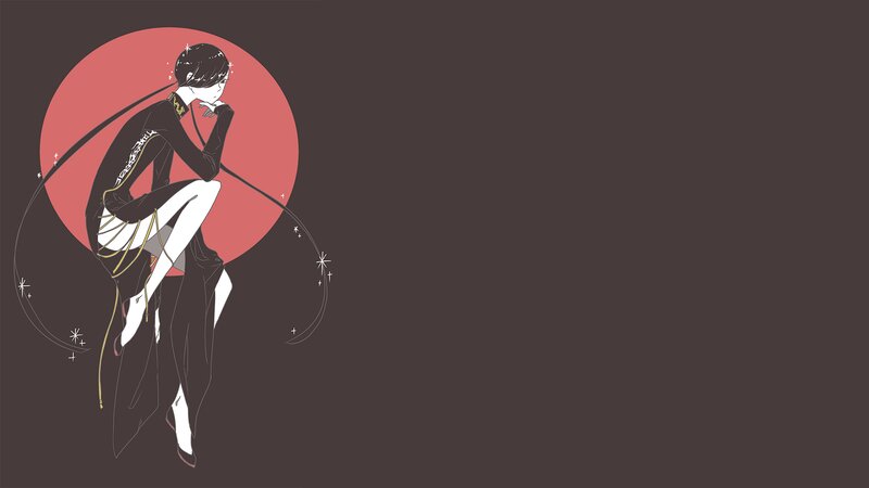 Anime Character Sitting — Brown, Dramatic, Digital Art