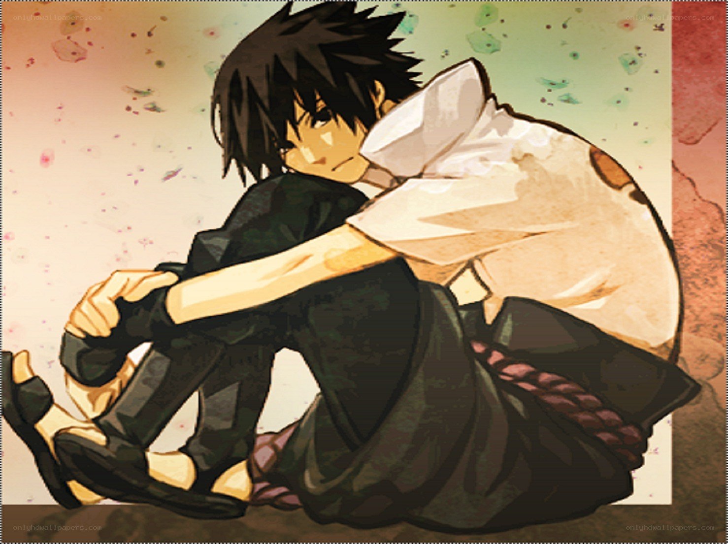 anime character sitting on ground