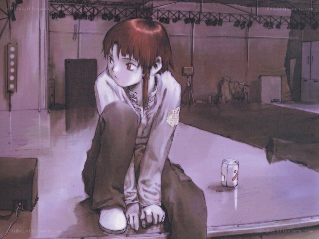 anime character sitting on stage