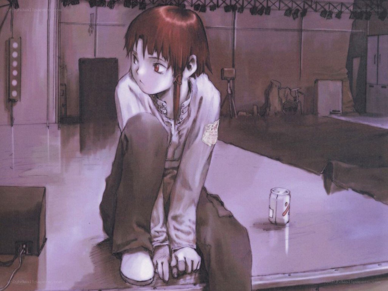anime character sitting on stage