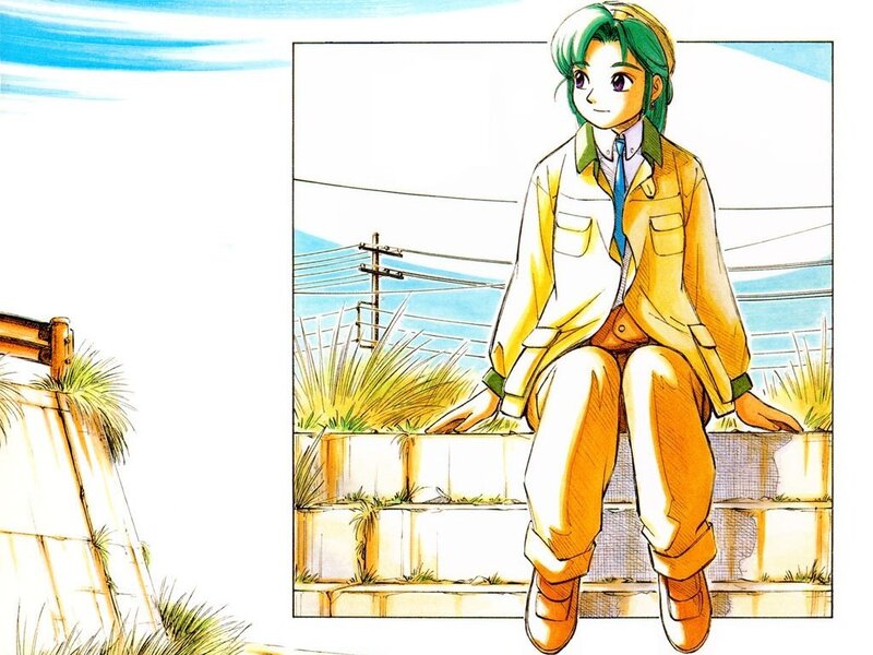 anime character sitting on steps