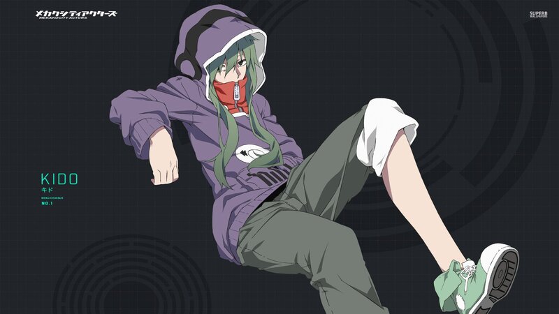 Anime Character Sitting — Purple, Cool