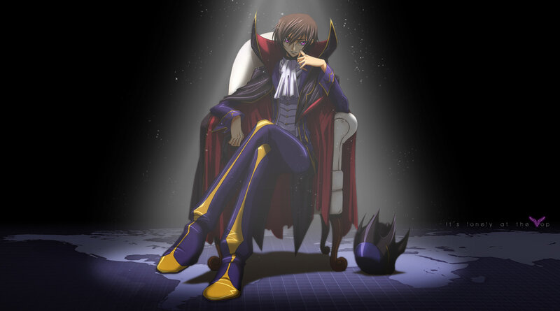 Anime Character Sitting — Purple, Dramatic, Night, Chair, Cape