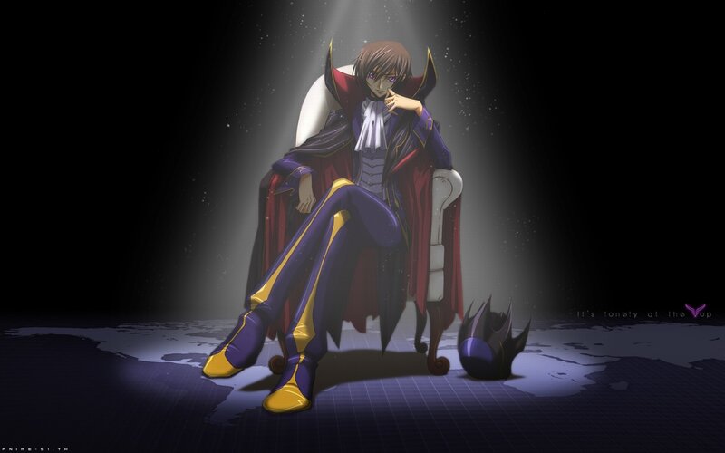 Anime Character Sitting — Purple, Dramatic, Night, Chair, Crown