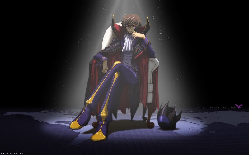 Anime Character Sitting — Purple, Dramatic, Night, Chair