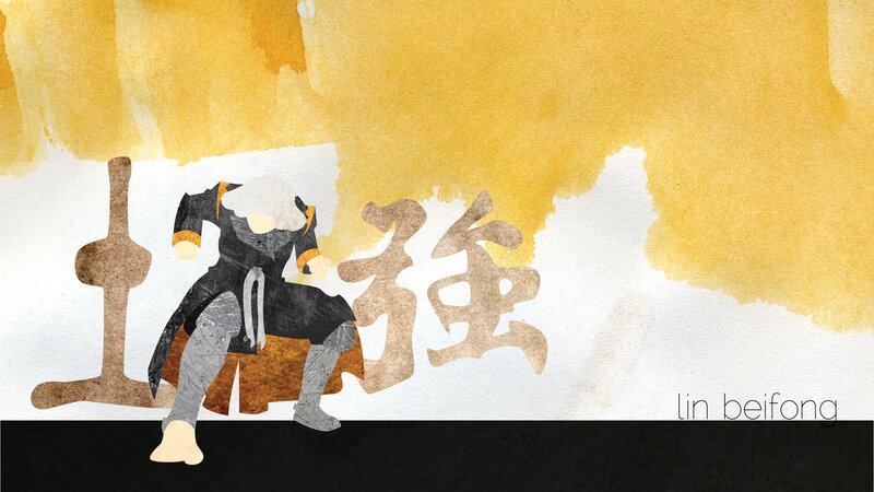 Anime Character Sitting — Yellow, Dramatic, Illustration