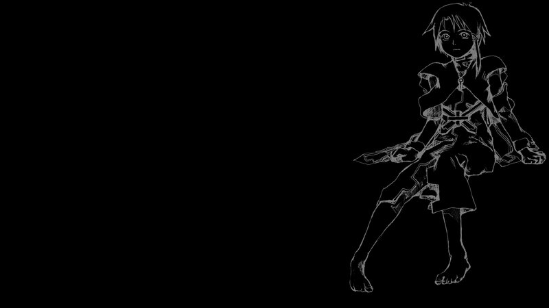 Anime Character Sketch — Black, Dramatic