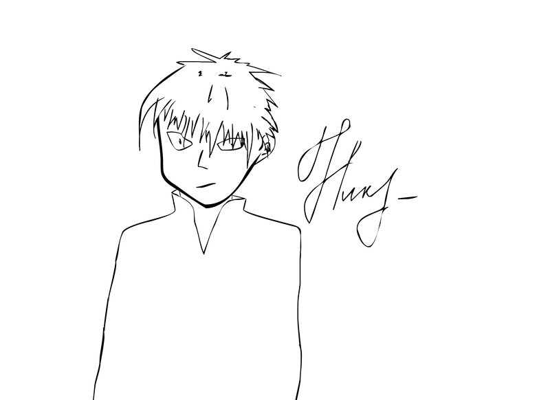 Anime Character Sketch — Black, Neutral
