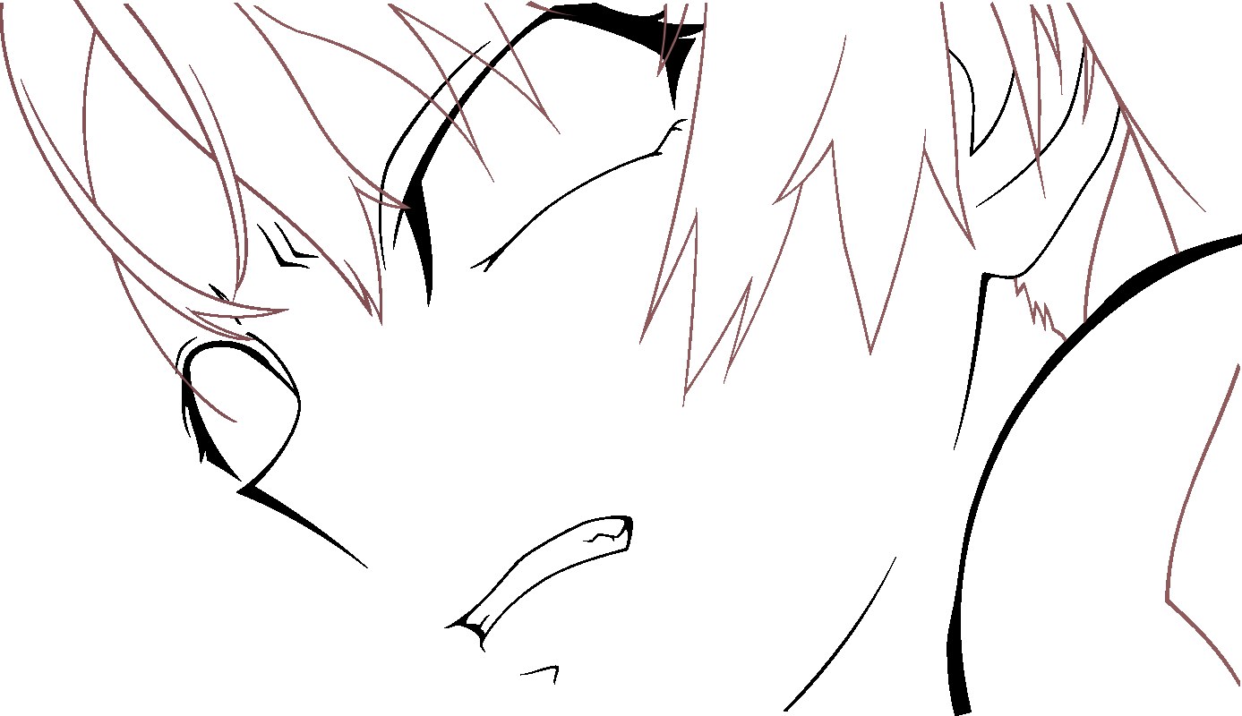 anime character sketch close-up