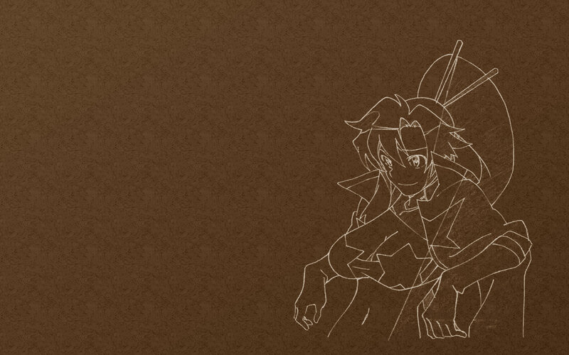 anime character sketch on brown background