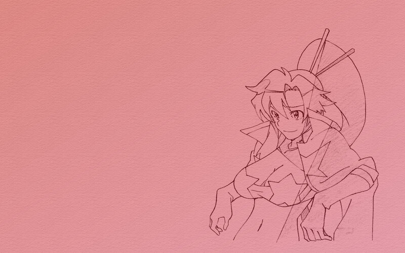 anime character sketch on pink