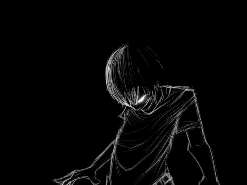 Anime Character Sketch — White, Dramatic