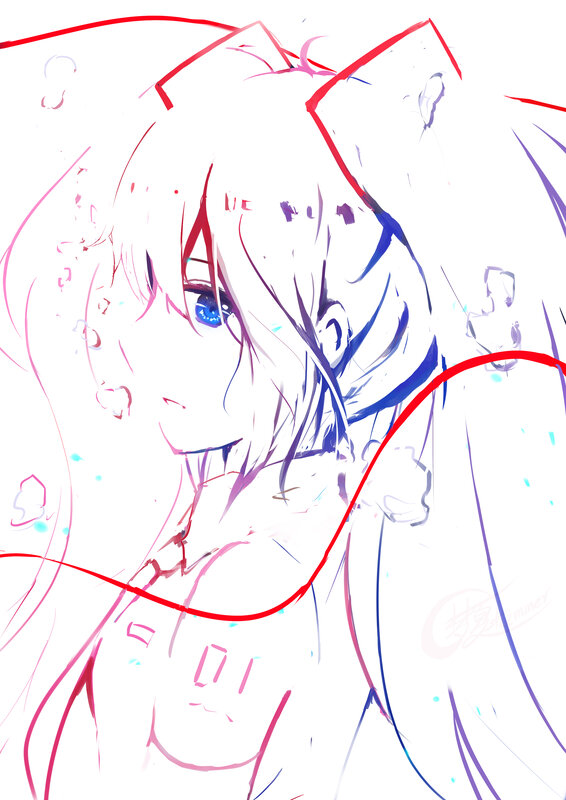Anime Character Sketch — White, Dreamy
