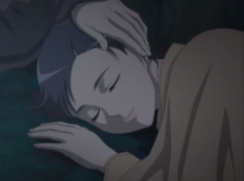Anime Character Sleeping — Gray