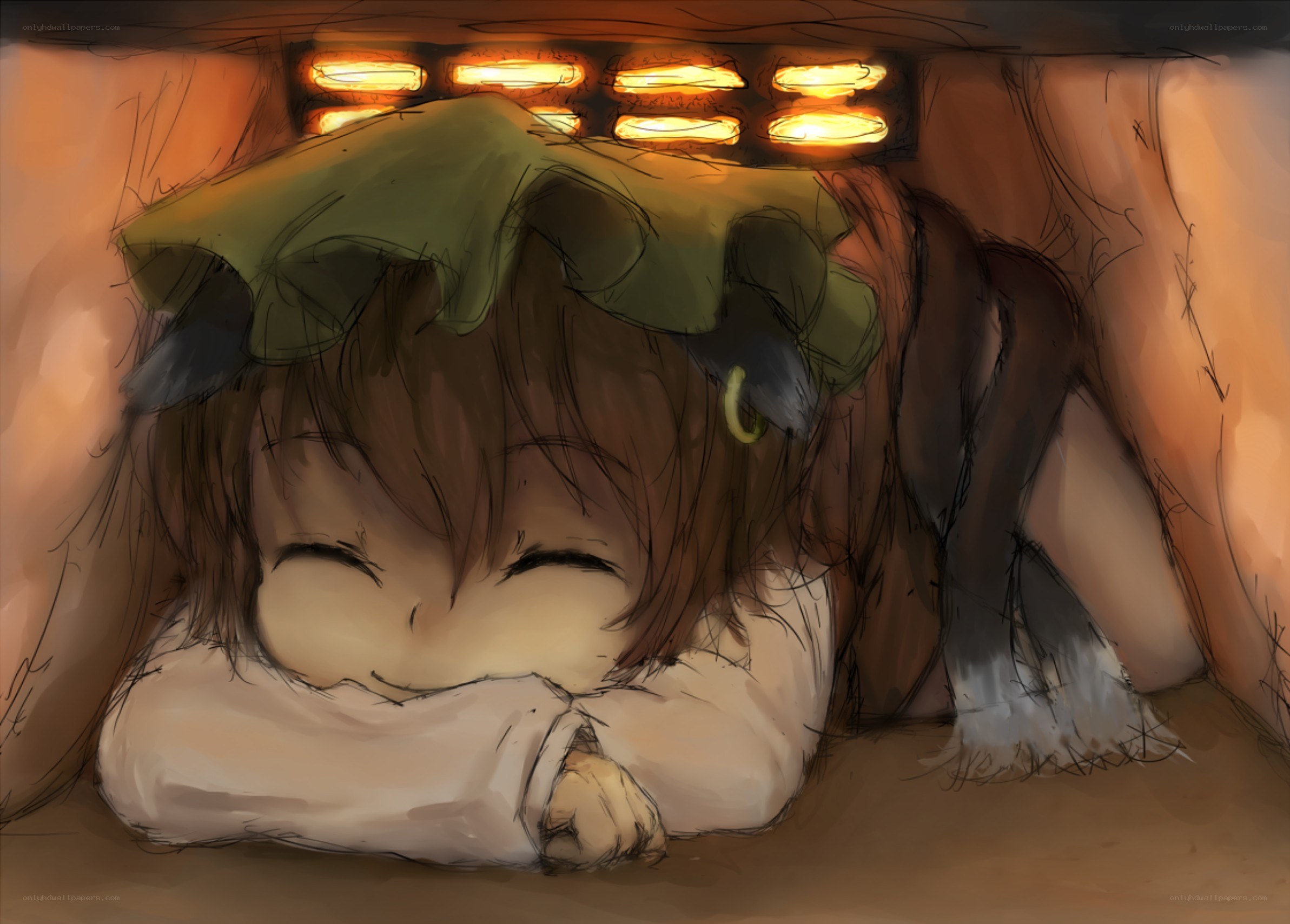 Anime character sleeping peacefully