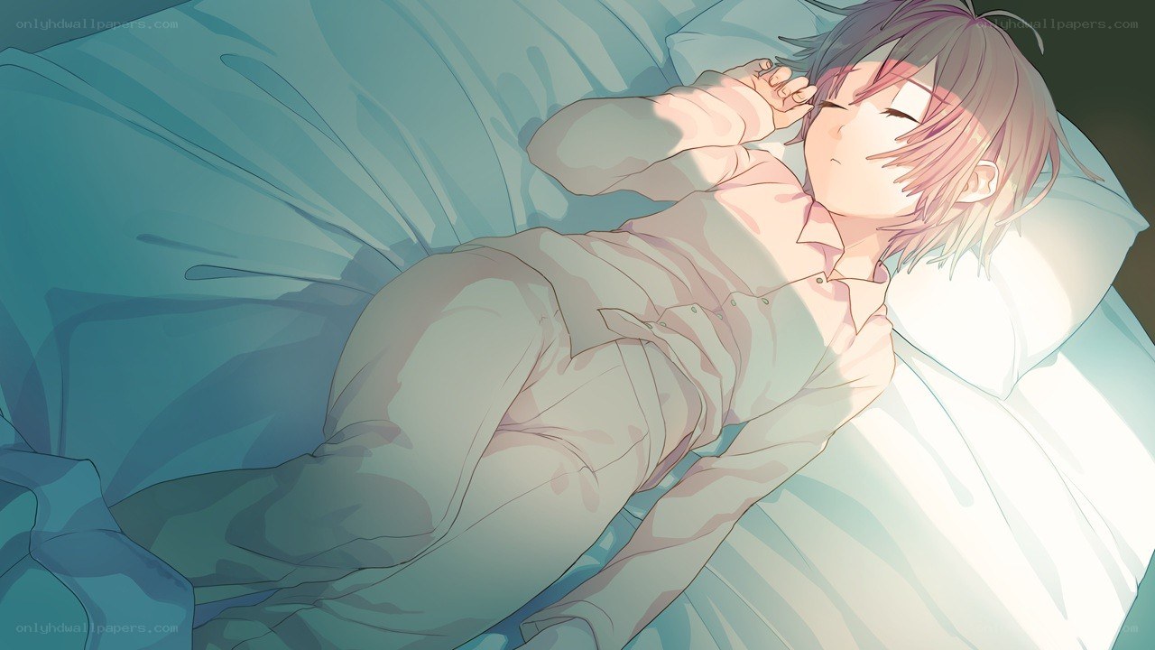 anime character sleeping peacefully