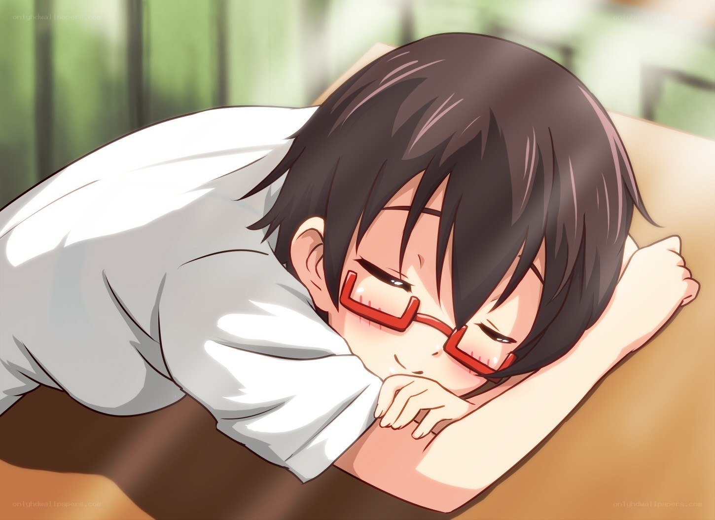 anime character sleeping peacefully