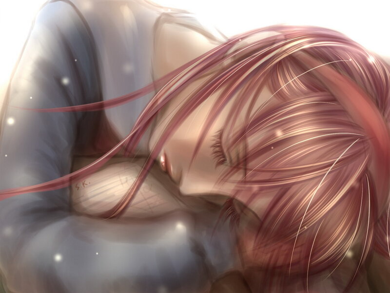 Anime Character Sleeping — Pink