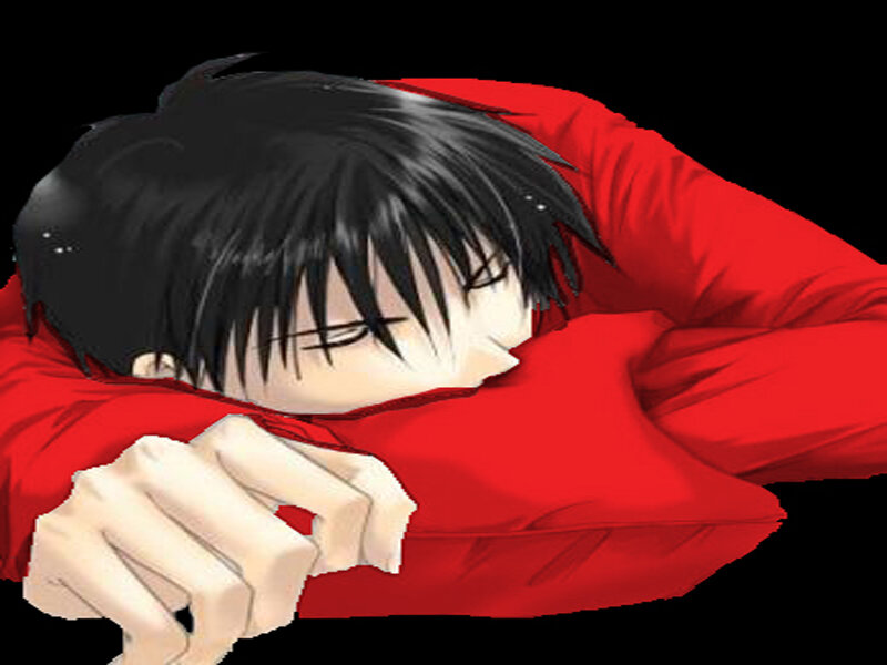 Anime Character Sleeping — Red