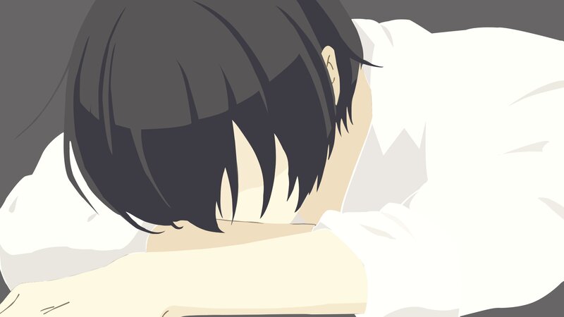 Anime Character Sleeping — White, Calm