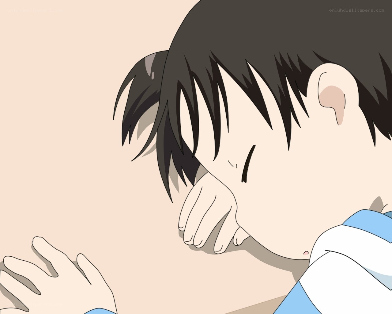 anime character sleeping
