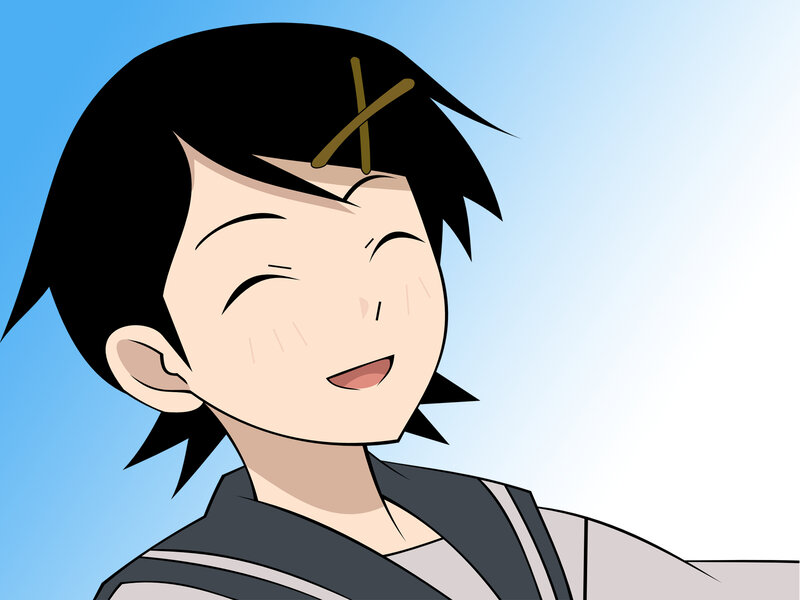 anime character smiling