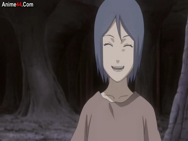 anime character smiling in cave