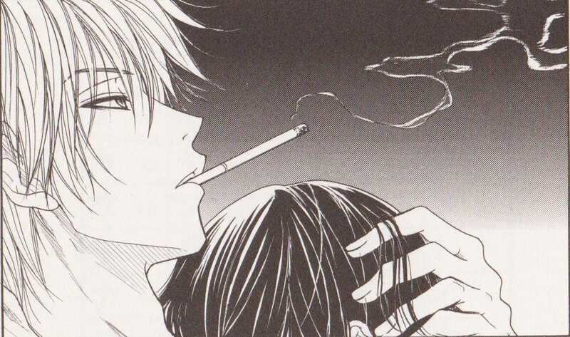 Anime Character Smoking — Black, Dramatic, Manga, Cigarette, Smoke