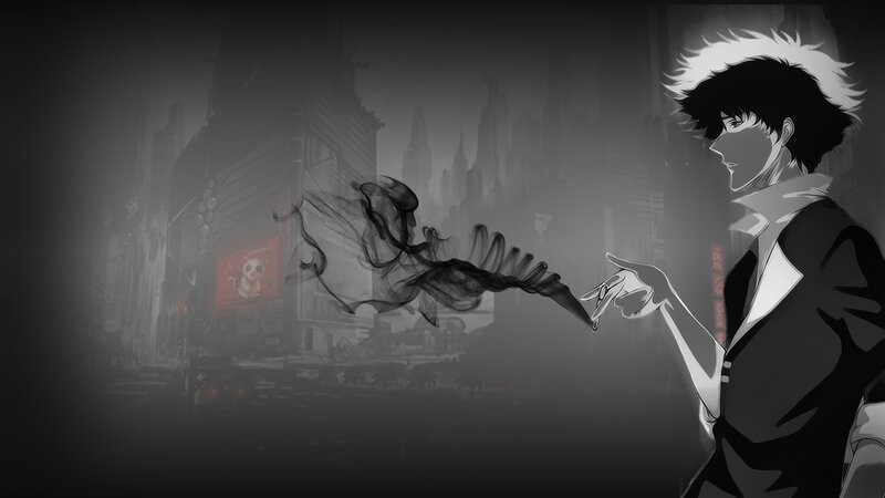 Anime Character Smoking — Black, Dramatic, Night, Manga, Smoke
