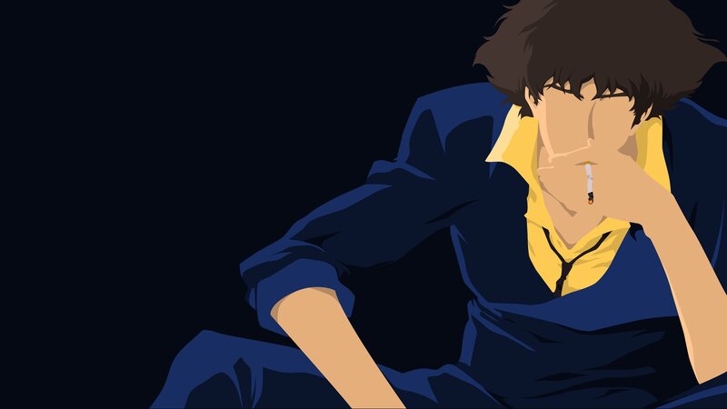 Anime Character Smoking — Blue, Dark, Night